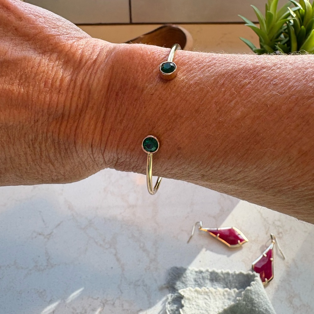 Kendra Scott Gold Cuff with Green Accents
